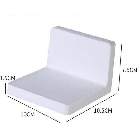Etagere Murale Etagere Murale sans Percage, Mini Étagère Murale pour Bureau Chambre Salle Bains Cuisine,1 pièce, blanc (1/4)
