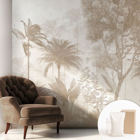 Papier peint intissé avec imprimé installation simple qualité excellente sans désordre - Colle incluse gratuite Paysage tropical 250x250 cm (1/5)