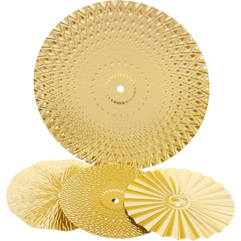 Décoration Murale Ronde en Métal 4 Pièces en Fer Doré Motif Géométrique Sunburst, pour Salon et Balcon, Ambiance Artistique et Décorative (1/5)