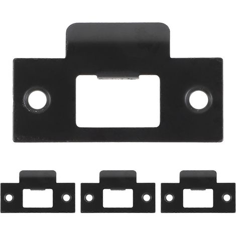 Lot de 4 gâches de pêne dormant noires pour porte de garage.