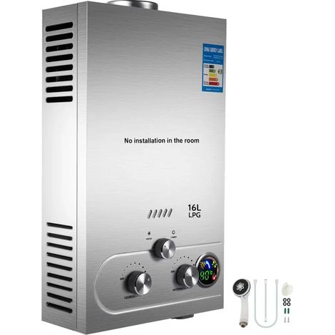 Scaldabagno Gas Propano In Acciaio Inox Basso Consumo LPG 16L