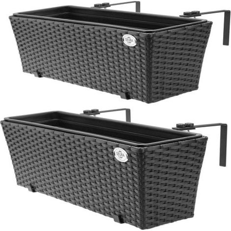 Ensemble de 2 jardinières de balcon 19l chacune. Qualité et Design (1/5)