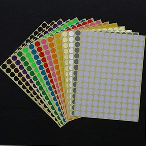 Étiquettes Adhésives de Codage Couleur, Pastilles Rondes Autocollantes pour Flacons d'Huile Essentielle, Scolaires et Bureau (1/5)