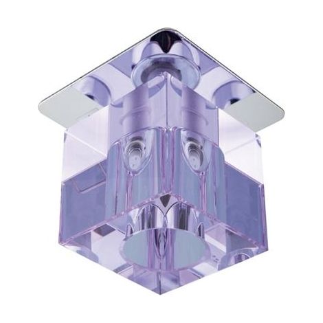 Spot encastré carré chromé cristal violet G4 20W Candellux