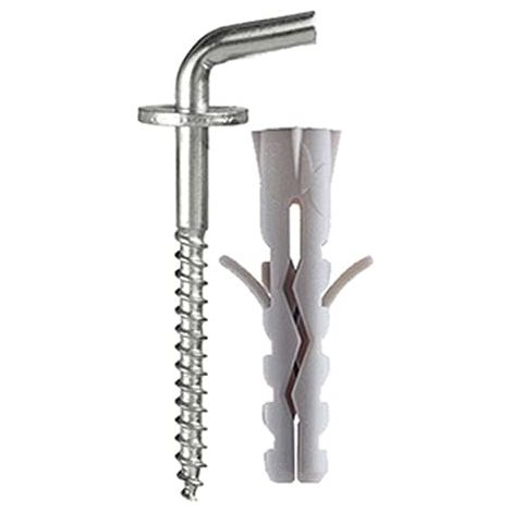 Tasselli in nylon Diam. 6 x 30 senza collarino con gancio corto a vite 12 pz. (1/3)