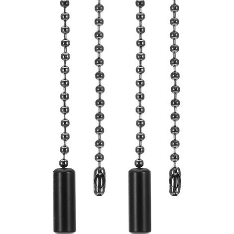 1M Chaîne de Traction Cylindre Pendentif 2 Pcs Noir  3,3ft Rallonge de Cordon à Tirettes Perlées pour Ventilateur de Plafond Lustre, Lampe de Table, Interrupteur à Tirette (1/5)