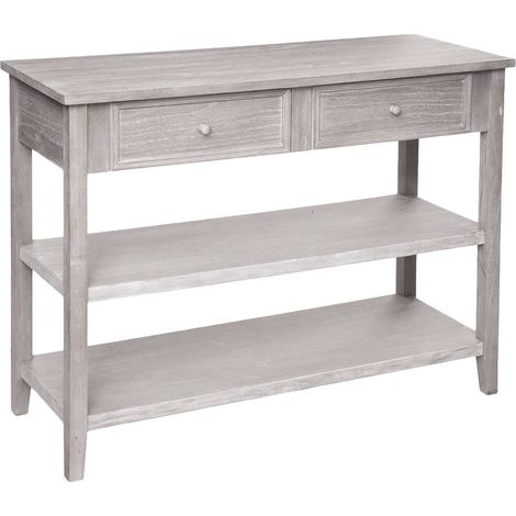 Consolle a 2 cassetti in legno sbiancato charme l110cm - Atmosphera créateur d'intérieur