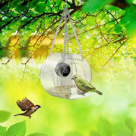 Mangeoire Pour Oiseaux Avec Caméra - 1080P HD - En Acrylique Transparent - Installation Facile Par Ruban Adhésif - Pour Observation Extérieure - 1 Pièce (1/5)