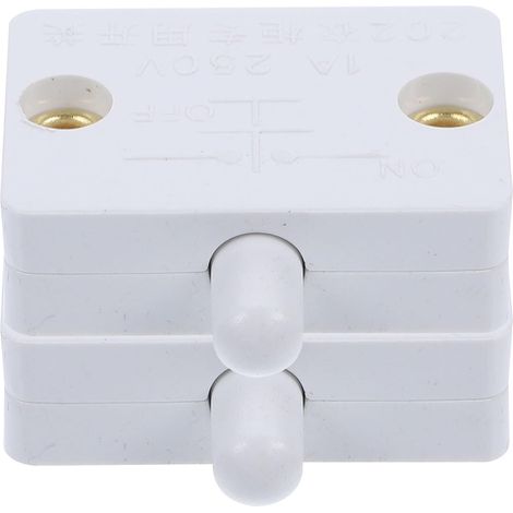 Interrupteur de Porte Blanc en Plastique pour Tiroirs Lumineux et Éclairages D'armoires, Compact et Solide, Lot de 2 Pièces pour Armoires et Cuisines (1/5)