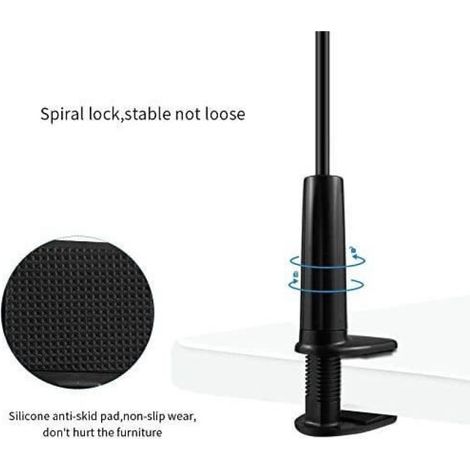 Support de téléphone - - Universel - Rotatif à 360° - Aluminium - Noir (1/4)