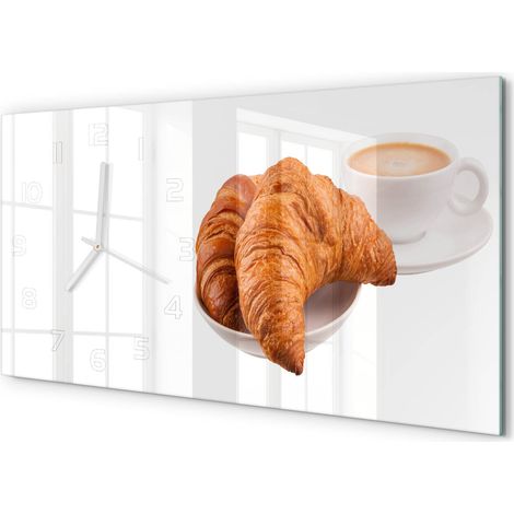 Horloge Murale Panoramique 60x30 cm en Verre Trempé Silencieuse Design Moderne Petit-déjeuner (1/5)