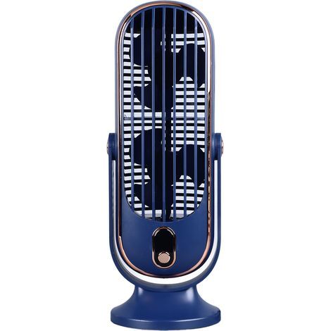 Ventilateur de bureau 1800 mah USB moteur sans balais oscillant silencieux 5 vitesses tour de bureau pour maison voiture bureau bleu (1/5)
