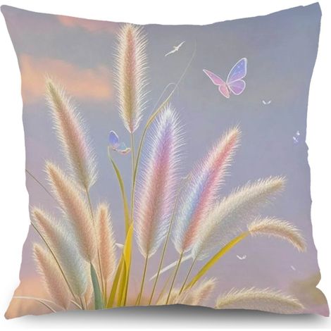 Taie d'oreiller floral vintage, décoration salon chambre,40×40cm (1/5)