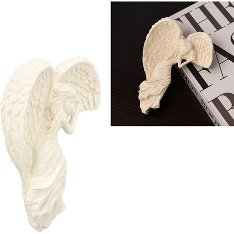 Ornement Cadre Porte Ange - Décor Sculpture Resin Cadre Porte Angélique - Ange Unique Exquis Sculpture Cadre Porte pour Maison Bureau Ange Gauche - Resin Figurine Ange Cadre Porte Chemin Porte Gros 16 (1/5)