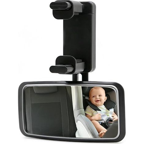 Retroviseur Voiture Bébé, Miroir Bébé Orienté Vers L'avant Avec Pince à Ressort, Rotation à 360°, Vue Large, Ajustable Pour Les Bébés Assis Sur Le Siège Arrière