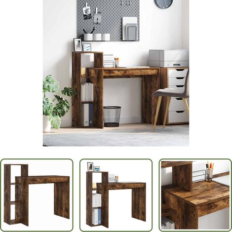 Bureau moderne - Bureau Chêne fumé 100 x 40 x 90 cm Bois d'ingénierie (1/5)