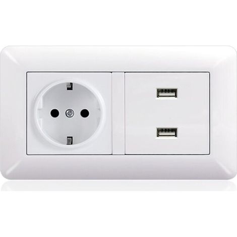 Prise USB Secteur Multiple, Chargeur USB Multiprises avec 1 Sortie AC, 3 Ports USB, Prise Murale Electrique Compatible avec iPhone/iPad, Idéal pour Chambre Bureau Domicile(blanc, arc) (1/2)