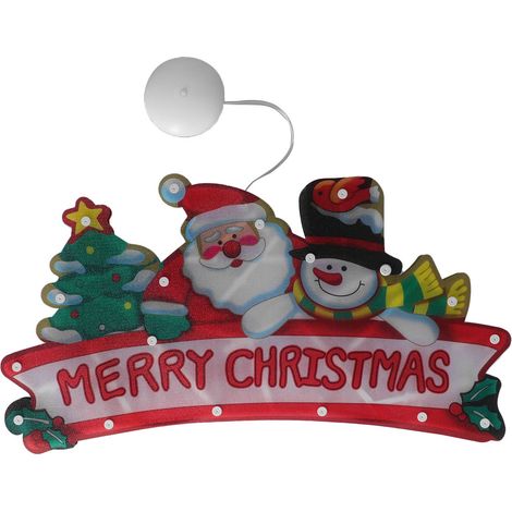 Beleuchtetes LED-Fenster mit holografischem Weihnachtsmann (1/5)