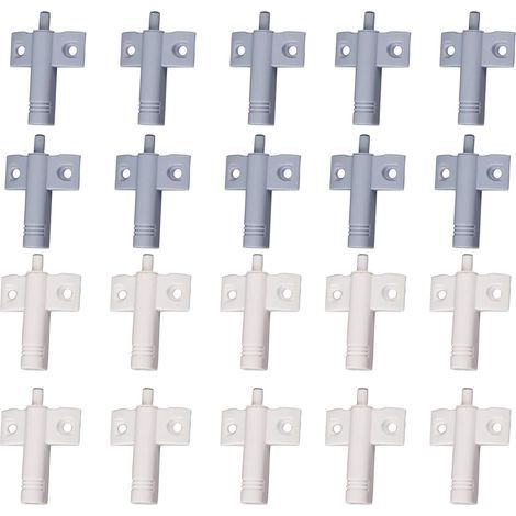 20 Stück Küchentürdämpfer, Schubladendämpfer, hochfestes, recycelbares ABS-Material, reduzieren Geräusche für Büro/Schränke/Schubladen und Türen (Weiß + Grau) (1/5)