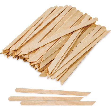 Beyamis Bâtonnets cire bois 100 pièces - 2en1 pointu biseauté épilation (1/5)