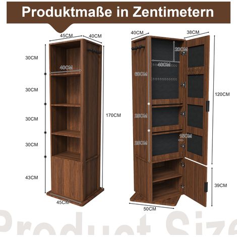 Kleiderschrank aus MDF in Walnut 50 x 50 x 170 cm HOMAIRE (1/5)