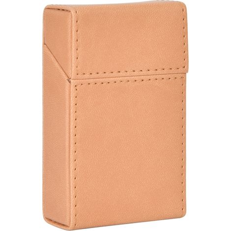 Étui à cigarettes portable élégant brun, boîte de rangement protectrice pour 20 cigarettes, coffret de transport pratique. (1/5)