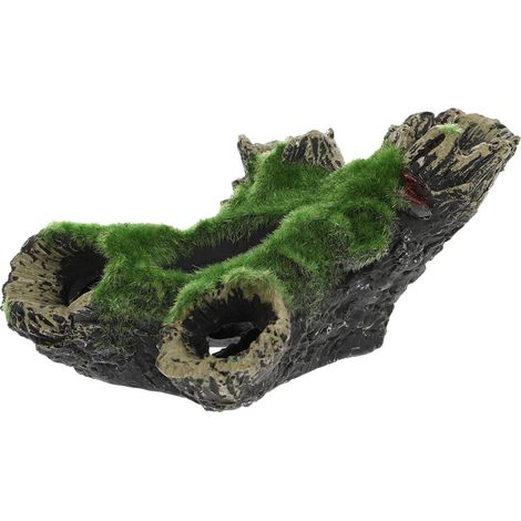 Resin Cave Decoration Ornament for Aquarium with Moss Hiding Place for Fish and Shrimp (1/5)