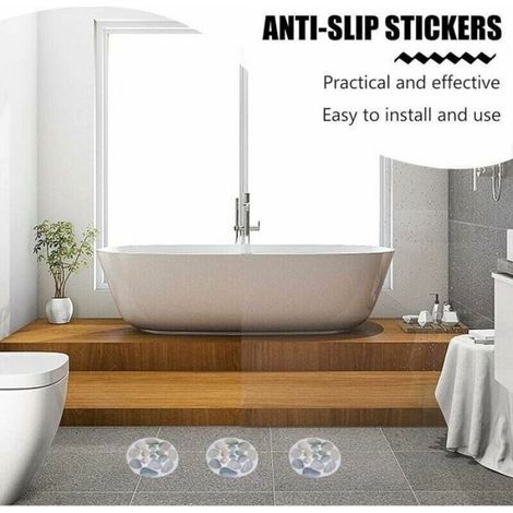 Autocollant Antidérapant - PEVA Souple - Motif Imitation Pierre - Pour Baignoire Douche Escalier - 15 x 15 cm - 8 Pièces (1/5)