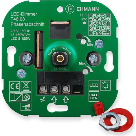 EHMANN Unterputz-Dimmer T46.08, 230 V, LED 5-150 W