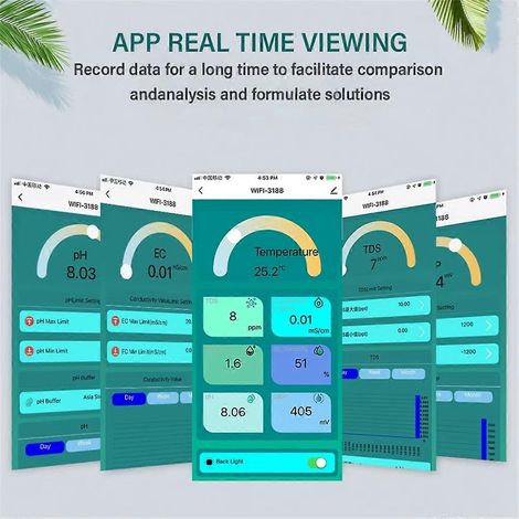 Testeur de qualité de l'eau Tuya WiFi 7 en 1, multiparamètres, prise UE