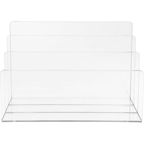 Transparent Acrylique Bureau Buchstütze avec 3 Fächern