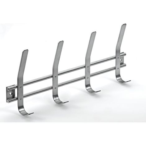 Hettich Garderobenleiste 4 Haken 35,5 x 15,5 x 5,0 cm Edelstahl Hakenleisten