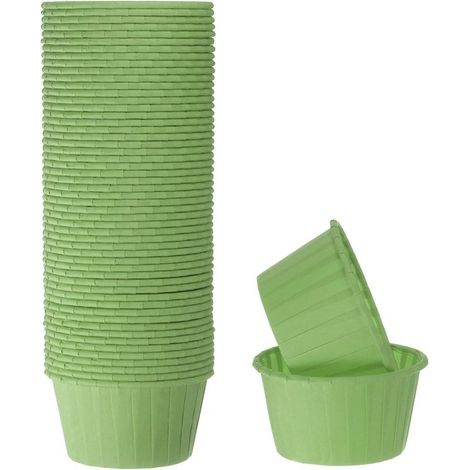 Pirottini di carta per muffin, 50 pezzi, stampi per crostate, carta da forno per alimenti, impilabili, rivestimento antiaderente, stampi per muffin resistenti al calore per matrimoni (1/5)