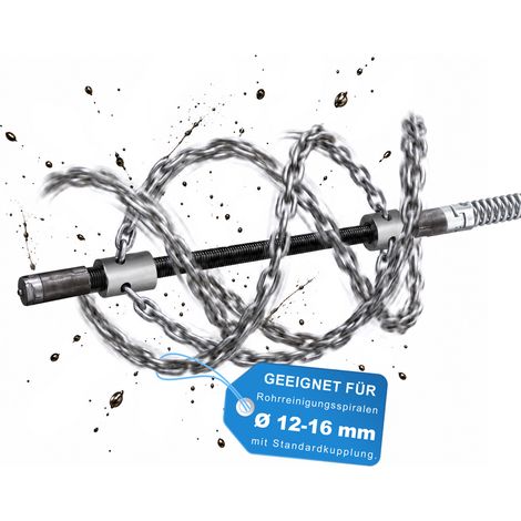 Chaîne Flexible de Nettoyage Compatible Spirale 12mm 16mm Anticorrosion Outil Débouchage Canalisations pour Tuyaux 50 à 200mm Conception Tige Flexible Plomberie Cuisine Salle Bain Douche & Baignoire (1/5)