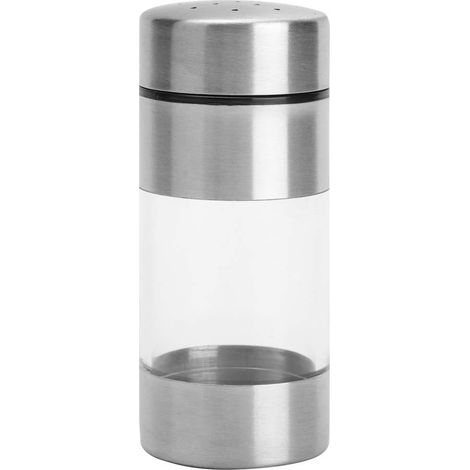 Stainless Steel Seasoning Pot with ABS Lid, Transparent Body for Kitchen BBQ Salt Container (1/5)