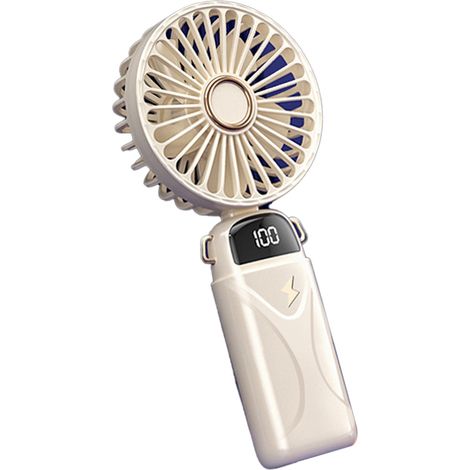 USB-wiederaufladbarer Handventilator mit 5 einstellbaren Windgeschwindigkeiten, Mini-Ventilator mit Digitalanzeige und 800 mAh Kapazität. (1/5)