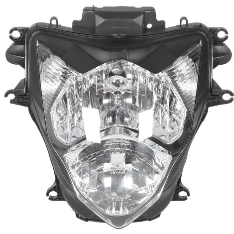 Akozon Motorradscheinwerfergehäuse, Schwarz Abdos Klarglas Motorrad-LED-Scheinwerfergehäuse für GSXR 600/750 K11 2011-2014.