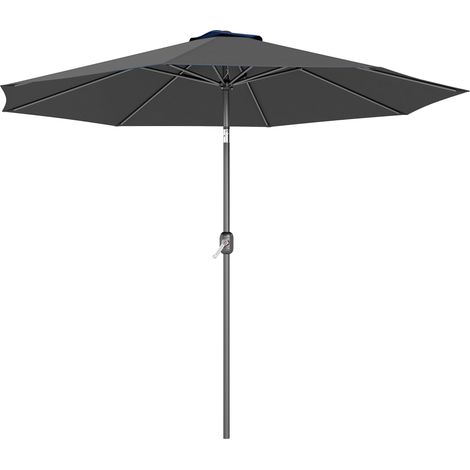 Outsunny Ombrellone da Giardino 3x2.5 m in Metallo e Poliestere Grigio Scuro