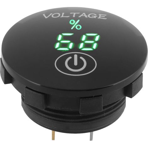 Voltmètre à LED CC 12V-24V, détection par un seul bouton, boîtier noir, type universel, convient aux voitures, camions, motos, bateaux, véhicules tout-terrain, camping-cars et tracteurs. (1/5)