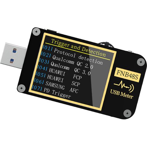 Multimètre USB 9 broches avec fonction d'inversion d'écran, capteur de gravité et ampèremètre multifonction FNB48 avec Bluetooth (1/5)