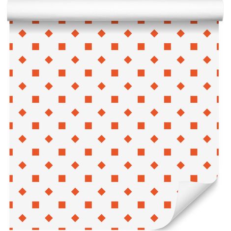 Papier peint à pois blancs et pêche pour salon et chambre 50x1000 cm (1/5)