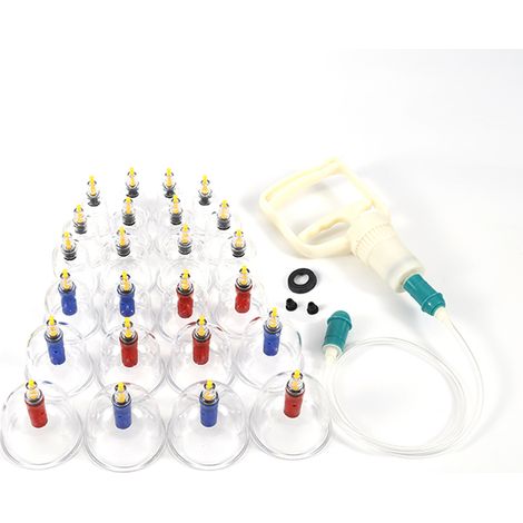 Hofuton Pistolet Massage Kit Cupping Kit Ventouses Chinoises d'Aspiration Anti Cellulite Soulager Douleur Fatigue 24 pcs (1/5)