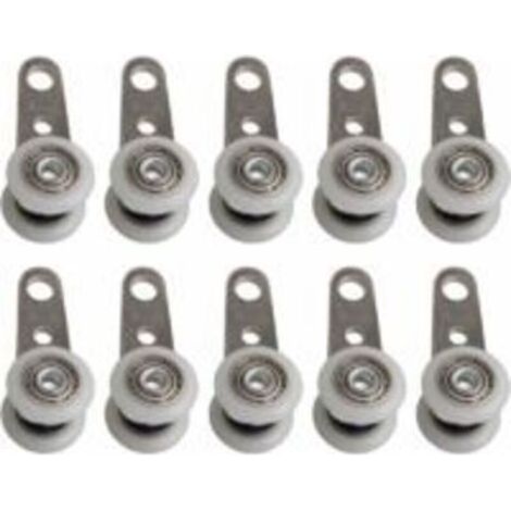 Lntyq Lot De 10 Roulettes Pour Baies Vitrées Ou Portes Coulissantes - En Métal Et En Plastique - 4,5 X 1,9 Cm (1/5)
