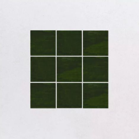 Faience Effet Zellige Vert Foncé NOUR Dark Green 10x10cm (1/4)