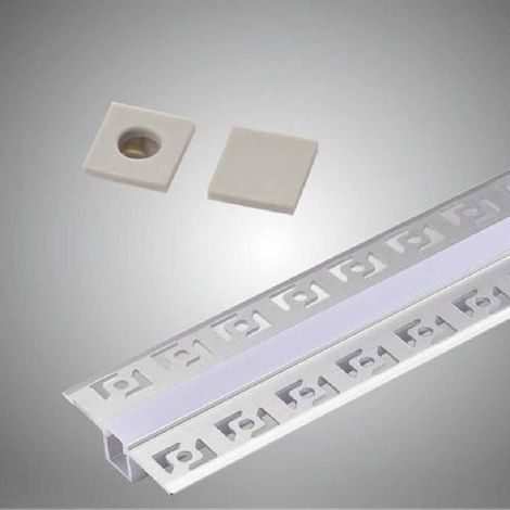 TrAdE Shop Traesio - Profilo Da Incasso A Scomparsa Alluminio 2 Mt Copertura Opaca Strip Led Al-11 - (1/4)
