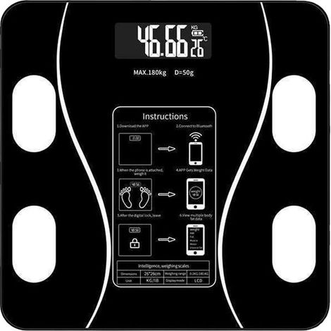 Salle de poids Salle de bain, échelle de graisse corporelle Échelle Accessoires de gymnase, analyseur de santé précis avec app (1/5)