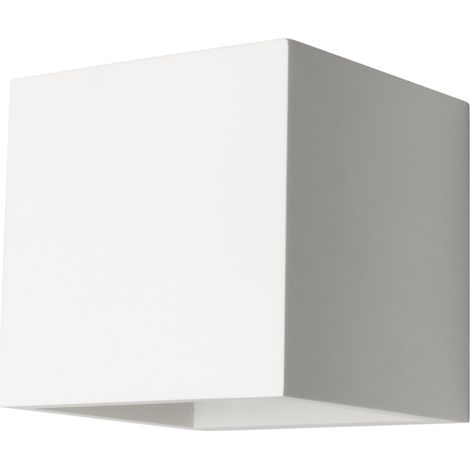 Litecraft Creag Wall Light Plaster Up & Down Square Indoor Fitting - White (1/5)