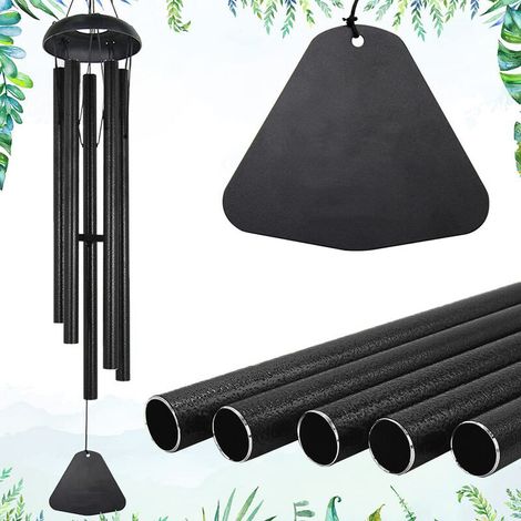 Grands carillons éoliens d'extérieur aux tons sombres, grands carillons éoliens de 91,4 cm, mélodies relaxantes pour l'extérieur, carillons éoliens commémoratifs, décor de jardin personnalisé unique, (1/5)