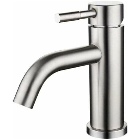 VURAHOME - Robinet de lavabo mitigeur de lavabo en acier inoxydable brossé mat (1/5)