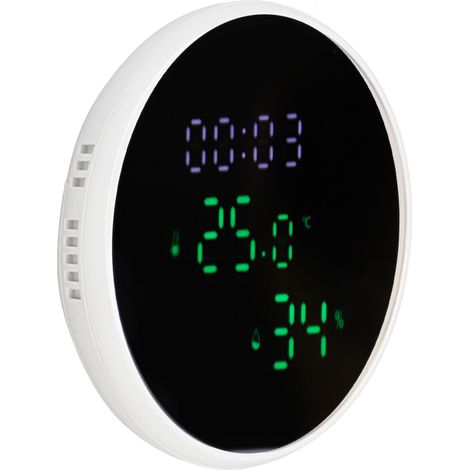WLAN-Thermometer, Hygrometer, hohe Genauigkeit, Sprachsteuerung, intelligenter Temperatur- und Feuchtigkeitssensor mit LED für Zuhause und Büro (1/5)